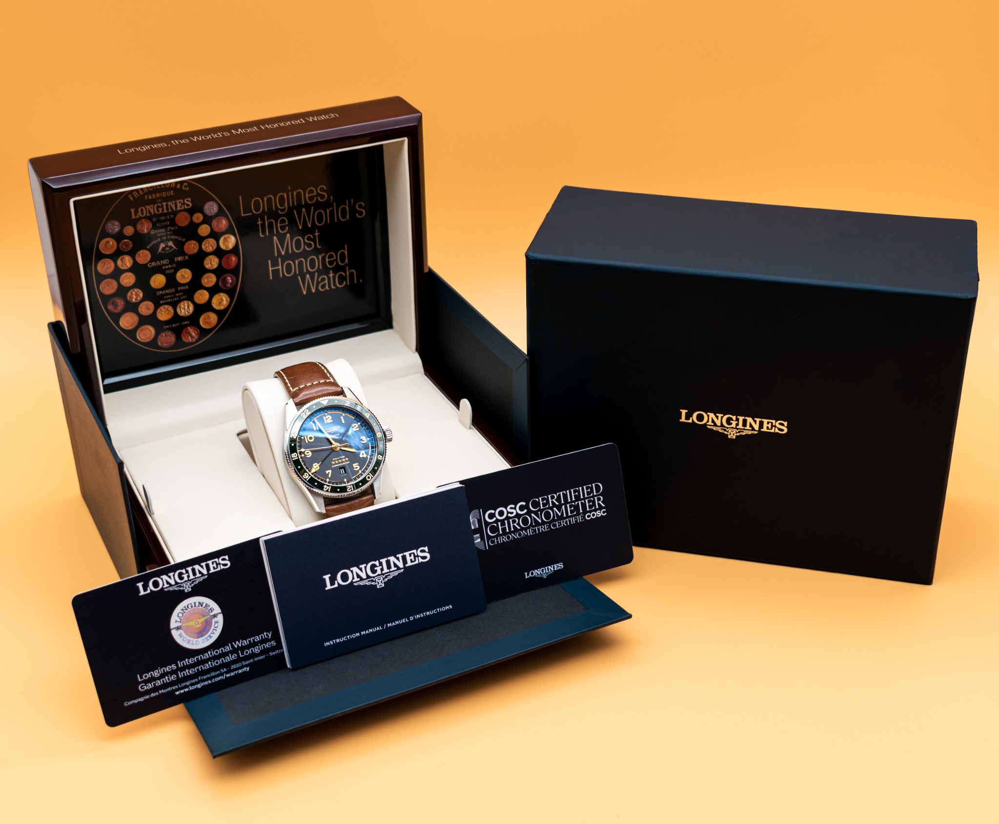 Longines Spirit Zulu Time with its box and papers